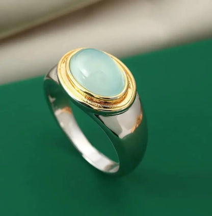 Fashion Sliver Color Green Color Oval Zircon Simple Rings For Women Birthday Gift Accessories Custom Jewelry Beauty World Shop