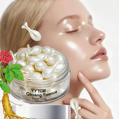 Ginseng Essence Capsules, Moisturizing and Firming Essence Serum, Contains Squalane, Niacinamide, Vitamin E, Retinol, Deep Hydration (0.34Gx30 Capsules)/Bottle-1 Bottle Beauty World Shop