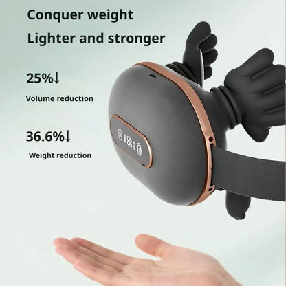 4D Kneading Neck Massager with Real Hand Feel Heated Compression 3 Levels Intensity Cordless for Home and Office Use