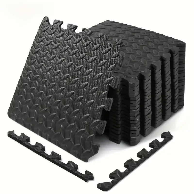 16Pcs Non-slip Waterproof Fitness Mat Shock-absorbing Floor Protection Splicing Exercise Mat Power Yoga Training Floor Tiles Beauty World Shop