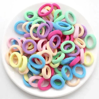 200PCS Women Girls Colorful Nylon Elastic Hair Bands Ponytail Hold Small Hair Tie Rubber Bands Scrunchie Hair Accessories Beauty World Shop