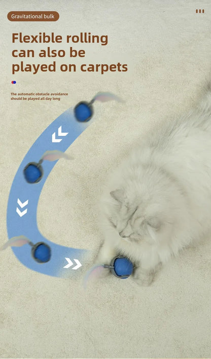 Smart Cats Toy Ball Electric Ball for Cats With Feather Teaser Intelligent Automatic Movement Active Scrolling Pet Toys Supplies Beauty World Shop