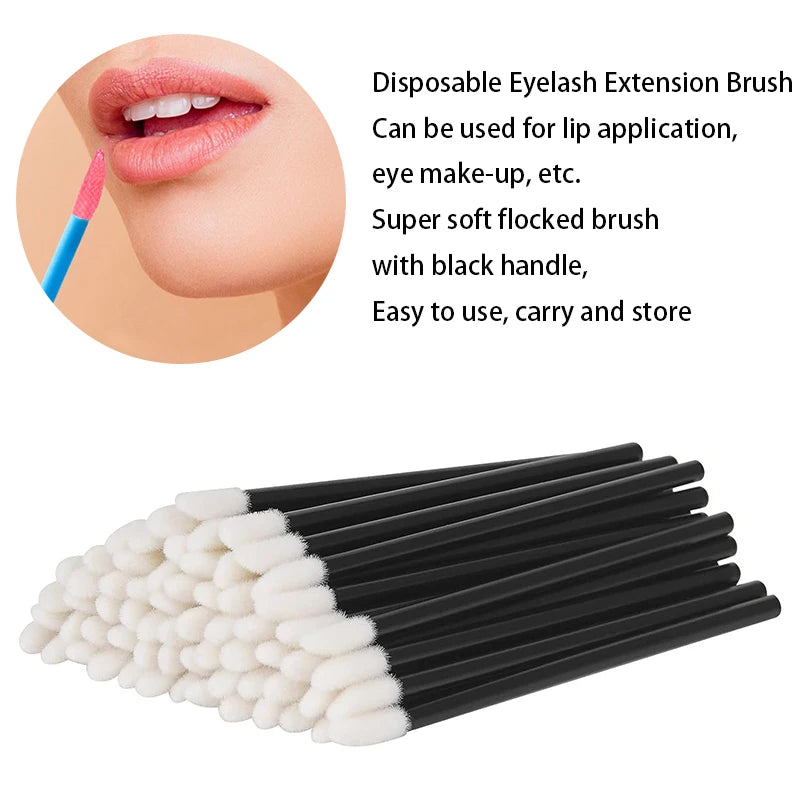 100/200pcs Lip Wands Applicators Eyelashes Brushes Lipstick Brush Mascara Applicator Gloss Wands Eyelash Extension Makeup Tool Beauty World Shop