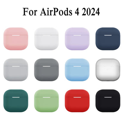 Funda For AirPods 4 Wireless Bluetooth Earphone Silicone Cover Case Ultra-Thin Skin For Apple Airpods 4 4th Generation Cases