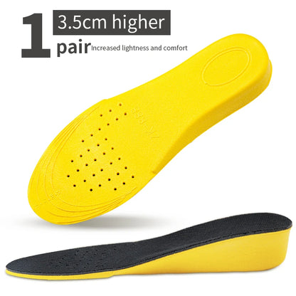 Invisiable Height Increase Insoles for Women Men Heel Lift Yellow Shoes Sole Pad Breathable Shock Absorption Feet Care Cushion Beauty World Shop
