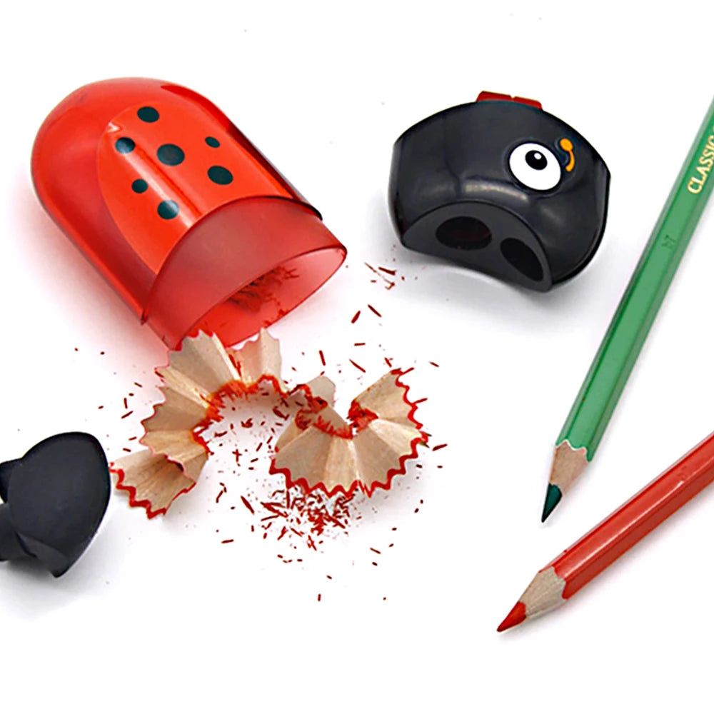 1Pc Faber Castell Double Hole Pencil Sharpener with Eraser Ladybug / Fish / Eagle Cute Stationery Back To School Beauty World Shop