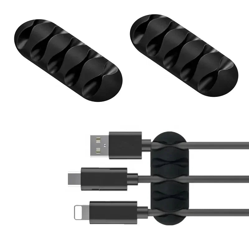 VIKEFON Cable Cord Wire Organizer Silicone USB Cable Winder Management Clips Self Adhesive for Mouse Keyboard Headset For iPhone Beauty World Shop