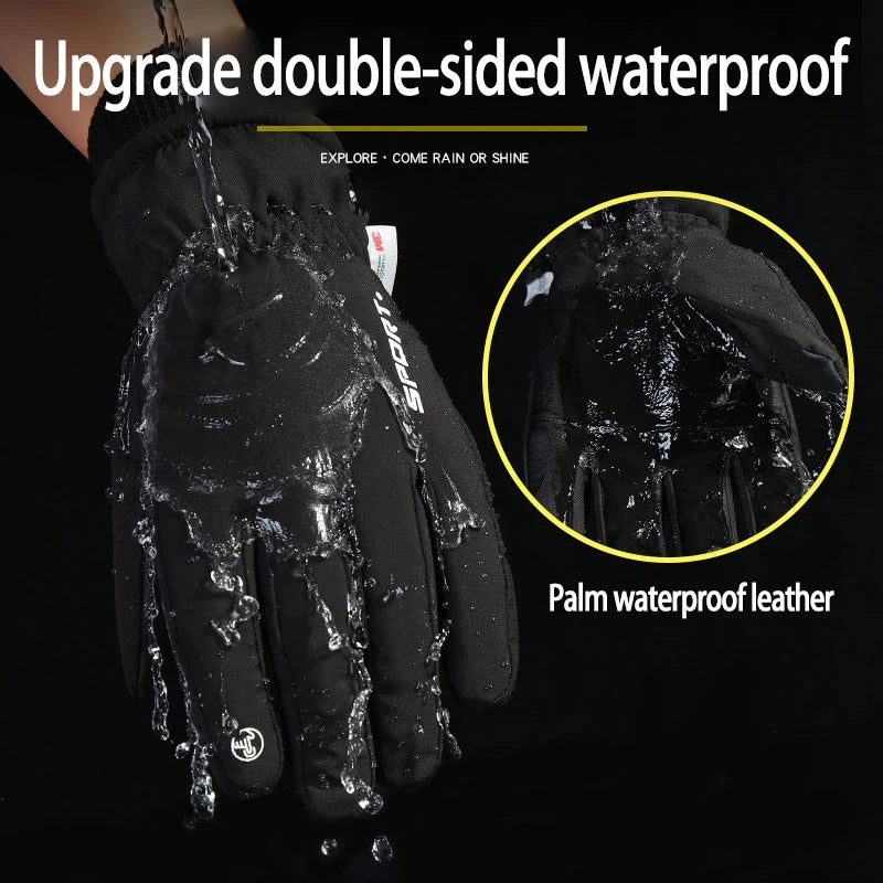 Thermal Winter Cycling Ski Gloves Outdoor Sports Running Motorcycle Touch Screen Fleece Gloves Non-slip Warm Full Fingers Gloves Beauty World Shop