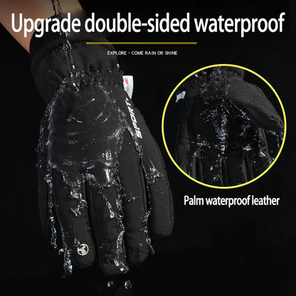 Thermal Winter Cycling Ski Gloves Outdoor Sports Running Motorcycle Touch Screen Fleece Gloves Non-slip Warm Full Fingers Gloves Beauty World Shop