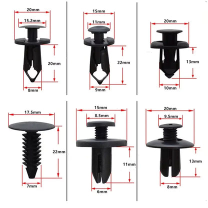 Car Retainer Clips Plastic Fasteners Kit 6 Size Auto Push Pin Rivets Set Body Bumper Push Rivet Clips ﻿ Beauty World Shop