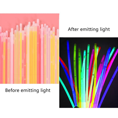 50/100Pcs Fluorescence Sticks Party Multicolor Glowing Stick Bright Colorful Light Bright Bendable Glow Bracelet Party Supplies Beauty World Shop
