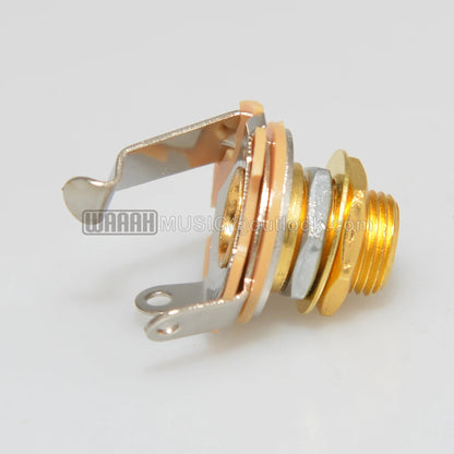 1pcs Electric Guitar Input Jack For Electric Guitar & Bass Guitar 1/4"" (6.35mm) Mono Jack Socket Chrome Nut & Washer Beauty World Shop