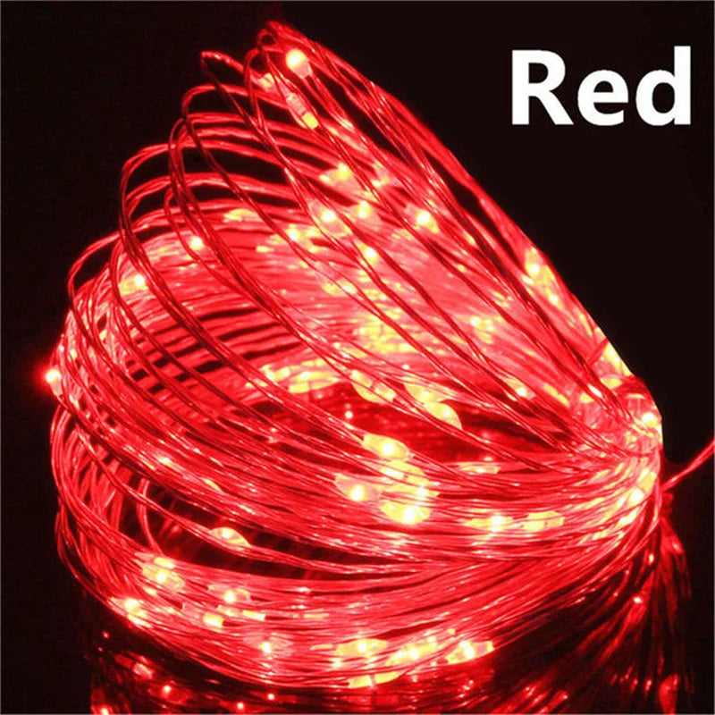 USB Led Fairy Lights Copper Wire String 20M 200LED Holiday Outdoor Lamp Garland For Christmas Tree Wedding Party Decoration Beauty World Shop