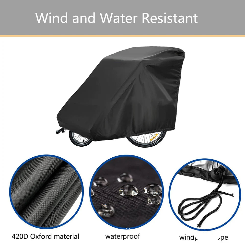 New 84*140*99cm Bicycle Protective Cover Storage Cover For Chariot Child Single Double Bike Trailer PU Coating Waterproof Covers Beauty World Shop
