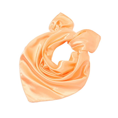 Women New Plain Satin Solid Color 60x60cm Square Scarf Girl Simulation Silk Performance Small Scarves Best Party Gift Beauty World Shop