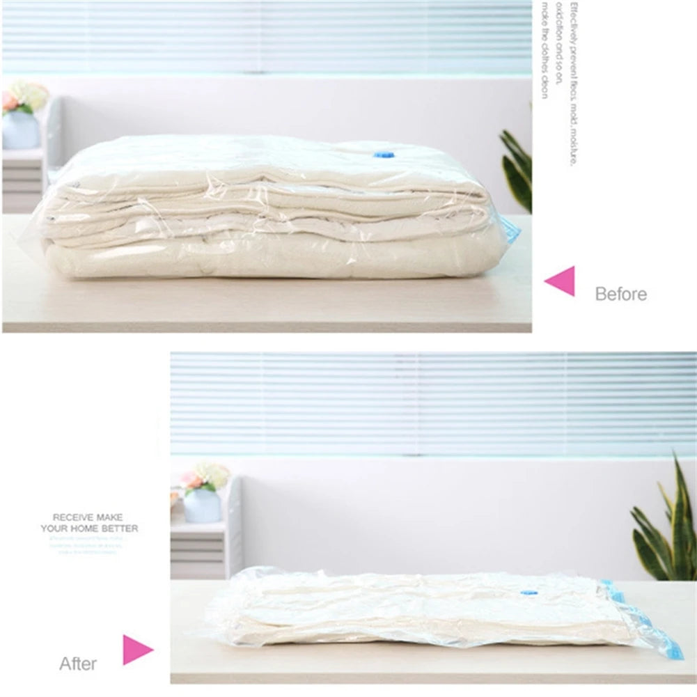 Vacuum Storage Bags With Valve Folding Compressed Space Saving Clothes Storage Big Size For Towel Cloth Blanket Beauty World Shop