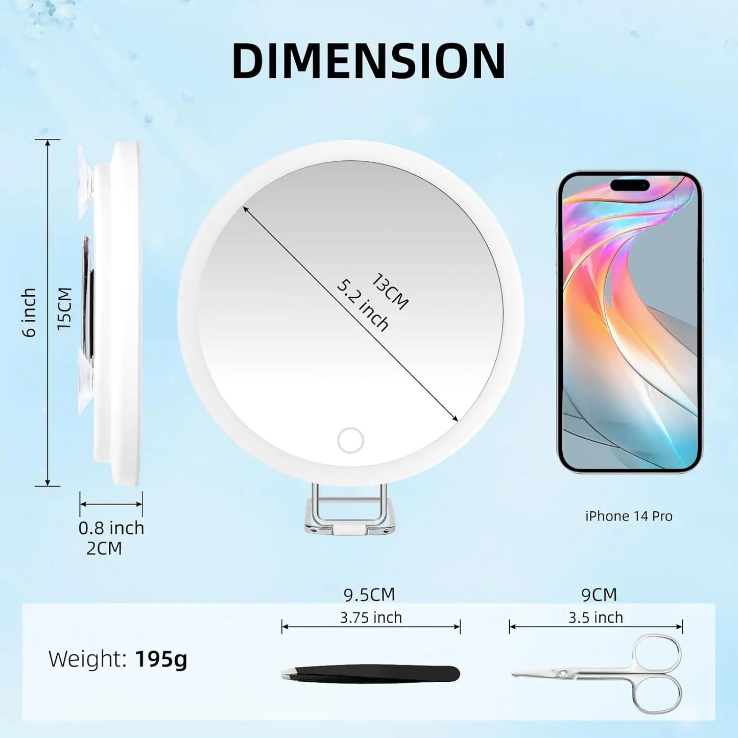 Tweezers & Scissors 30x Magnifying Mirror Set LED-Lit Magnifying Makeup Mirror 30x Magnification Makeup Mirror Portable Travel Beauty World Shop