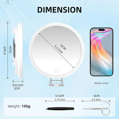 Tweezers & Scissors 30x Magnifying Mirror Set LED-Lit Magnifying Makeup Mirror 30x Magnification Makeup Mirror Portable Travel Beauty World Shop