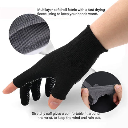 Non-slip Touchscreen Nylon Gloves Men Women Summer Outdoor Riding Sport Fitness Breathable Non-slip Sunscreen Half Finger Gloves Beauty Trend Shop