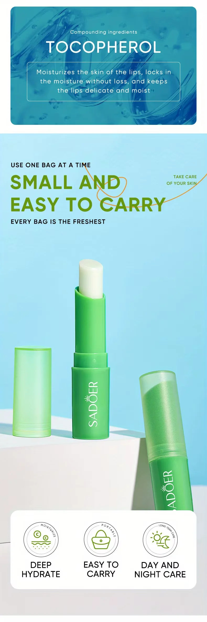 Aloe Lip Balm Healing Lasting Moisturizing All-natural Lip Mask For Dry Lips Lip Moisturizing Power Lip Care Nourishing Repair Beauty World Shop