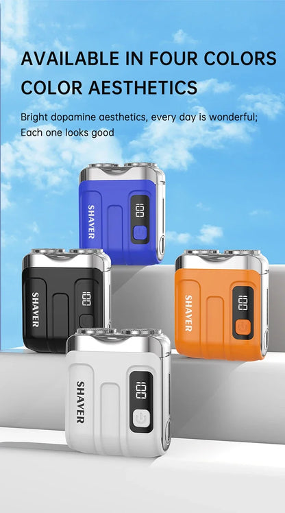 Mini Electric Smart Shaver Household Car Shaver Digital Display Dual Blade Rechargeable Shaver Powerful Beard Trimmer Tool Beauty World Shop