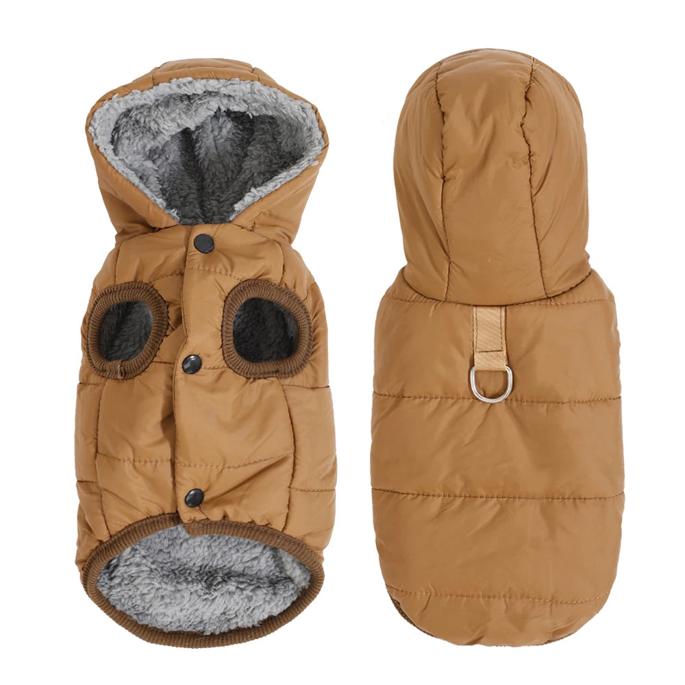Warm Fleece Dog Coat Hoodie For Small Medium Dogs Winter Puppy Clothes Jacket With D-ring Thick Cozy Pug Dachshund Parka Costume Beauty World Shop