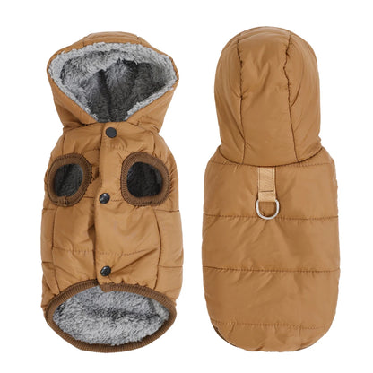 Warm Fleece Dog Coat Hoodie For Small Medium Dogs Winter Puppy Clothes Jacket With D-ring Thick Cozy Pug Dachshund Parka Costume Beauty World Shop