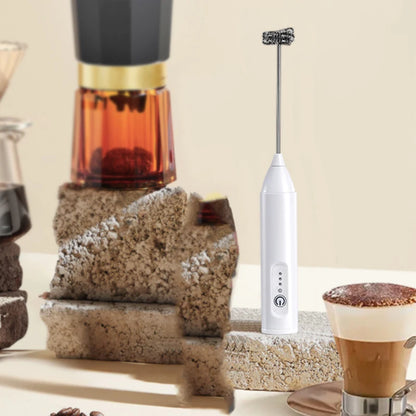 UPGRADED Electric Coffee Frother/MILK Whisk+Egg Beater MINI Food Blender USB Rechargeable Handheld Three Speeds Espresso Tools Beauty World Shop
