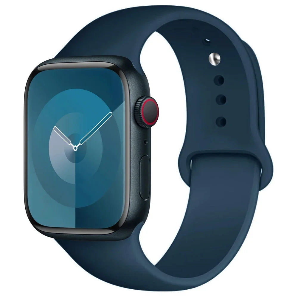 Silicone Band For Apple Watch strap 44mm 45mm 40mm 41mm 42-38mm 45 mm sport bracelet iwatch series 8 7 6 5 4 3 SE 9 Ultra 2 49mm Beauty World Shop