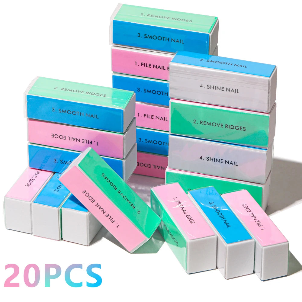 Professional 4 Ways Nail Buffing Block Manicure Pedicure Tool Emery Board Nail Art Care Buffing Buffer Sanding Files Beauty World Shop