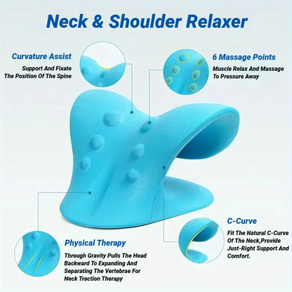 Neck Shoulder Stretcher Relaxer Cervical Spine Stretch Muscle Relaxation Traction Device Massage Pillow Correction Chiropractic Beauty World Shop