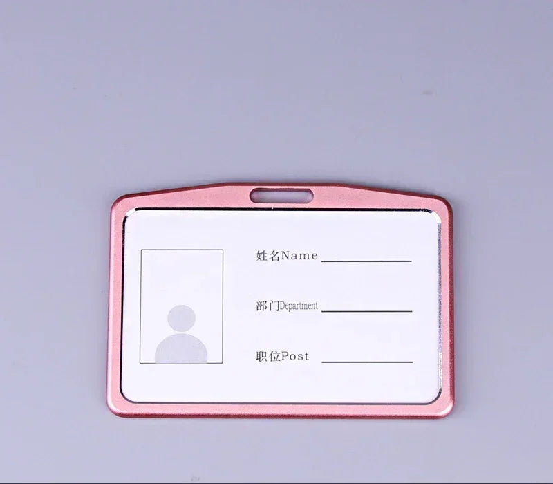 1 Pcs Aluminum Alloy Card Cover Case Bank Business Work Card Holder with ABS Retractable Badge Reel Credit ID Card Badge Bag Beauty World Shop