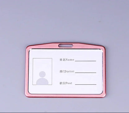 1 Pcs Aluminum Alloy Card Cover Case Bank Business Work Card Holder with ABS Retractable Badge Reel Credit ID Card Badge Bag Beauty World Shop