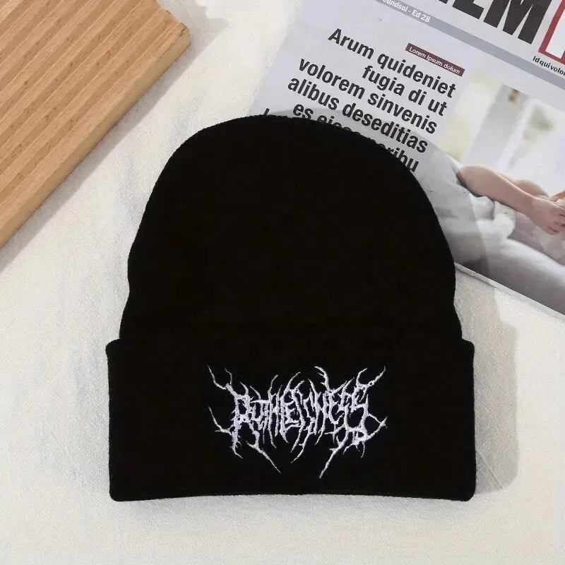 Warm Women Men Winter Beanies Hats Gothic Street Punk Knitted Bonnet Caps 100% acrylic Fashion Keep Warm Skullies Beanies Hats Beauty World Shop