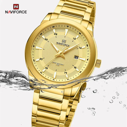 2024 Top Brand NAVIFORCE Mens Watches Stainless Steel Strap Casual Male Quartz Sports Wristwatch Luxury Waterproof Date Clock Beauty World Shop
