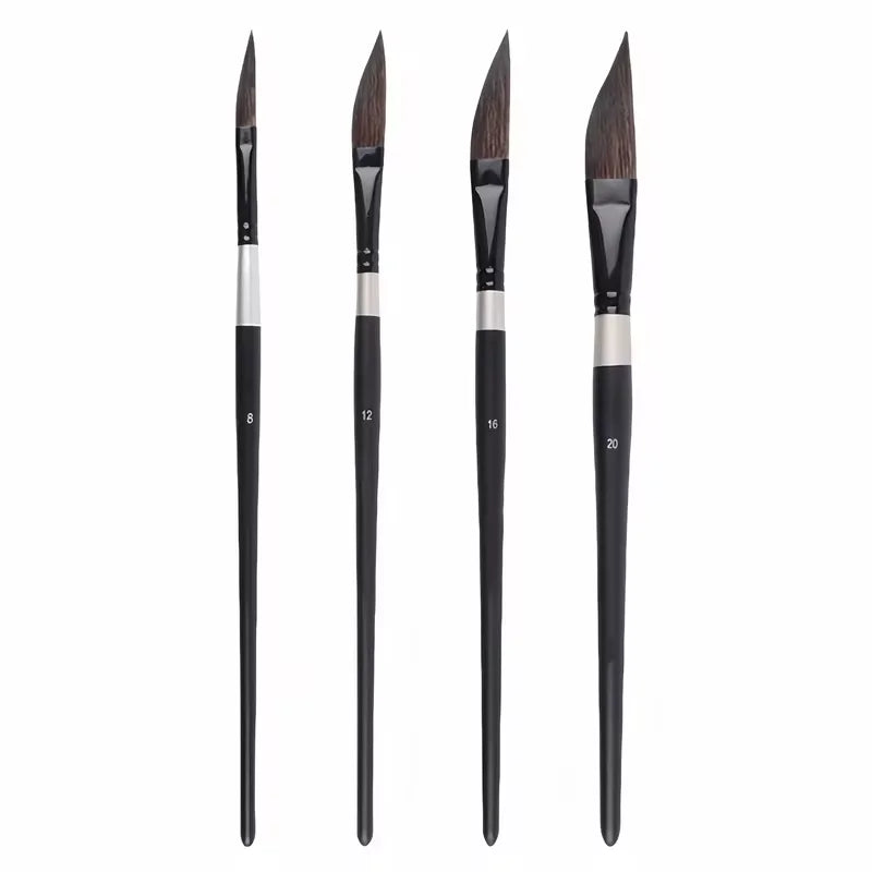 4pcs Pull Wire Paint Brush Set - Nylon Knife-Shaped Watercolor Pen for Gouache, Acrylic & Fine Detail Art Beauty World Shop