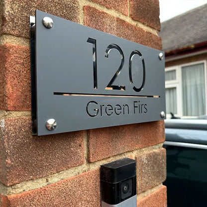 Customized Sign Outdoor House Number Plate Personalized Family Address Name Hotel Sign 3D Acrylic Laser Cut Wall Plaque Beauty World Shop