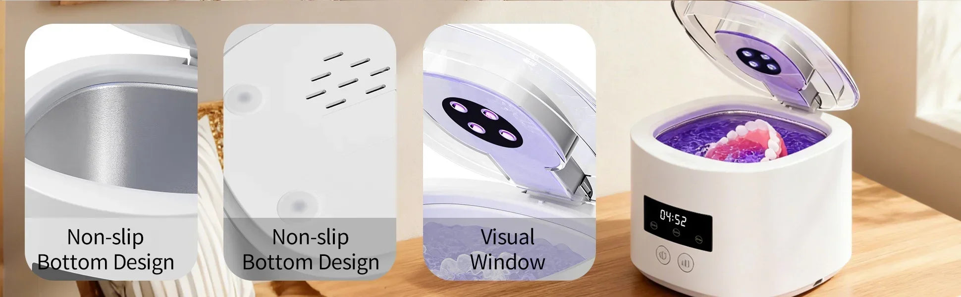 NEW HOT Small portable cleaning machine full-automatic household cleaning jewelry braces contact lens cleaner Beauty World Shop