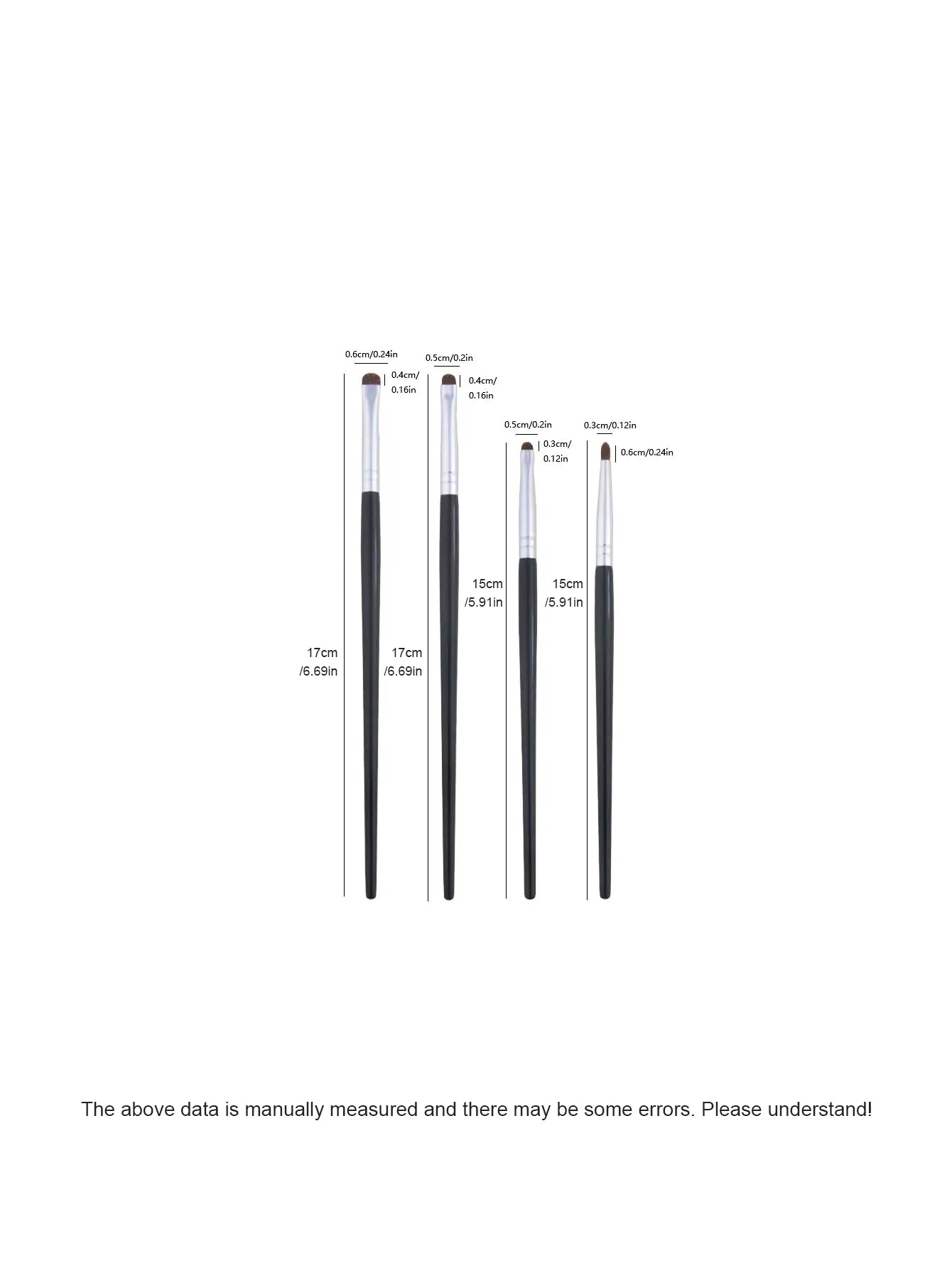 1 Set Of 4 Black Eye Detail Makeup Brushes Pony Hair Precision Eye Shadow Lying Silkworm Brightening Eyeliner Applicator Small Beauty World Shop