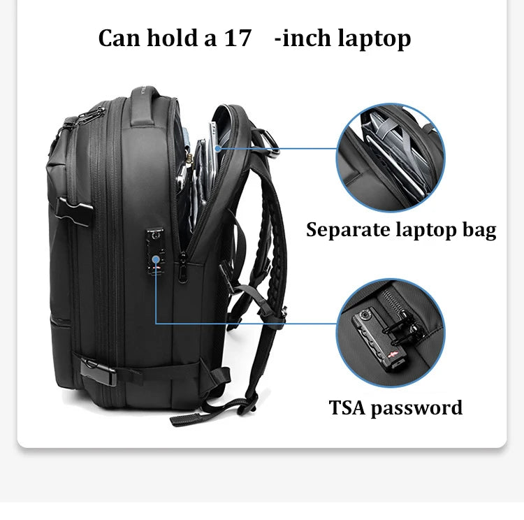 Travel Men 17 Inch Laptop Backpack Vacuum Compression Backpack Business Large Capacity School Backpack Expand Outdoor Backpack Beauty World Shop