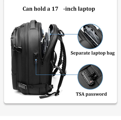 Travel Men 17 Inch Laptop Backpack Vacuum Compression Backpack Business Large Capacity School Backpack Expand Outdoor Backpack Beauty World Shop