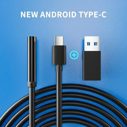 7.0MM TYPE-C Endoscope Camera IP67 Waterproof 6 LEDs Adjustable USB Android Flexible Inspection Borescope Cameras for Phone PC Beauty World Shop