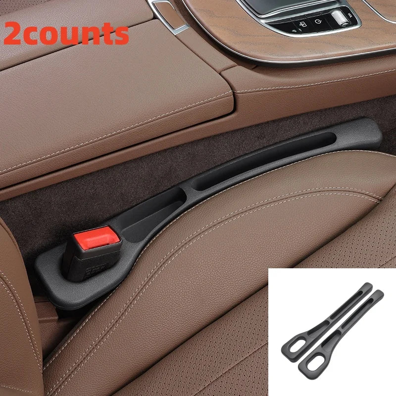 2pc Car Seat Gap Filler Organizer Pu Waterproof Car Seat Gap Plug Strip with 2 Grooves Seat Gap Storage Auto Interior Accessorie Beauty World Shop