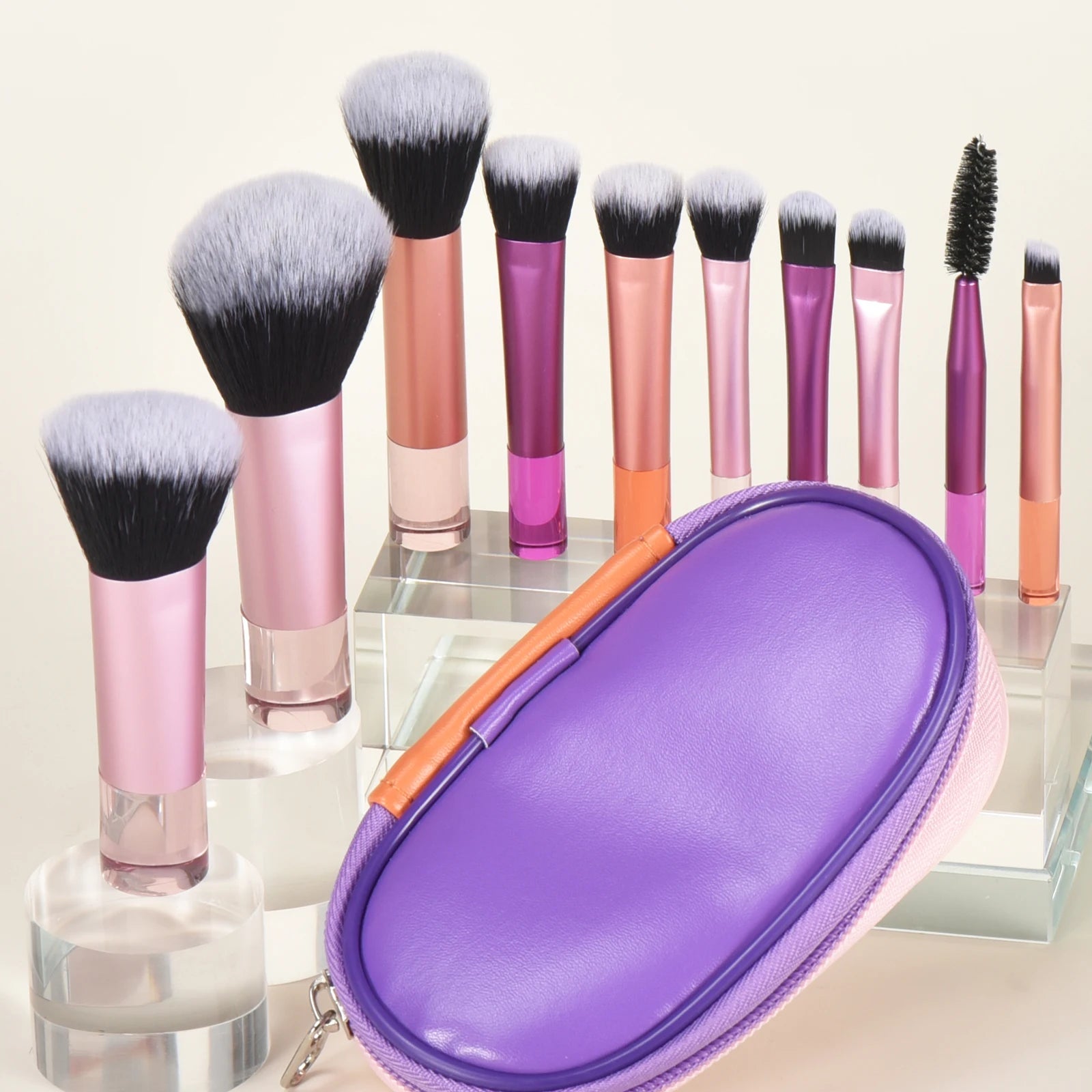 10 color Mini makeup brush Travel portable Makeup Tool Makeup Puff - Palm Brush Professional Makeup tool set Christmas gift Beauty World Shop