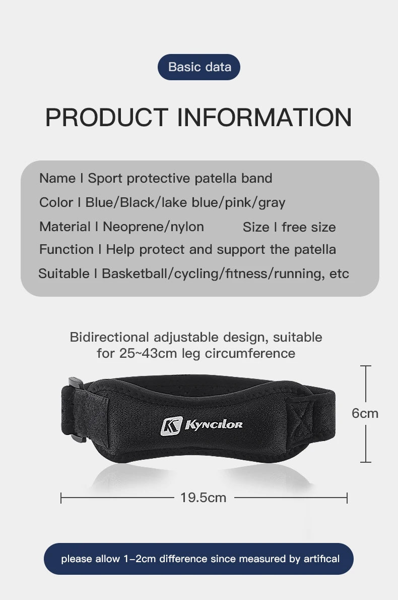 1PC Patella Kneecap Band Adjustable Silica Gel Knee Tendon Strap Protector Knee Pad Running Sports Cycling Gym Knee Support Beauty World Shop