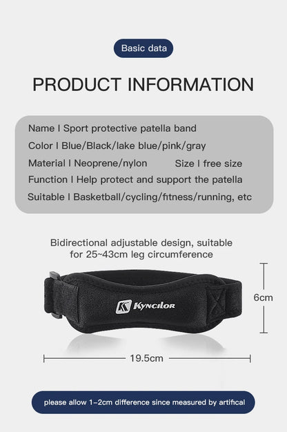 1PC Patella Kneecap Band Adjustable Silica Gel Knee Tendon Strap Protector Knee Pad Running Sports Cycling Gym Knee Support Beauty World Shop
