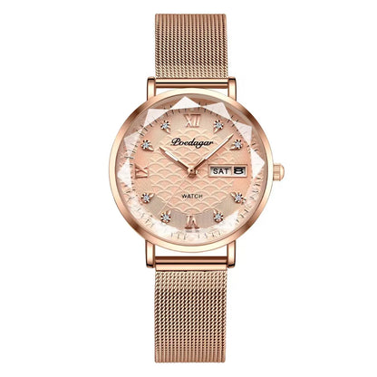 POEDAGAR Top Elegant Women's Watches Stainless Steel Date Week Woman Watch Waterproof Luminous Fashion Ladies Watch Quartz Reloj Beauty World Shop