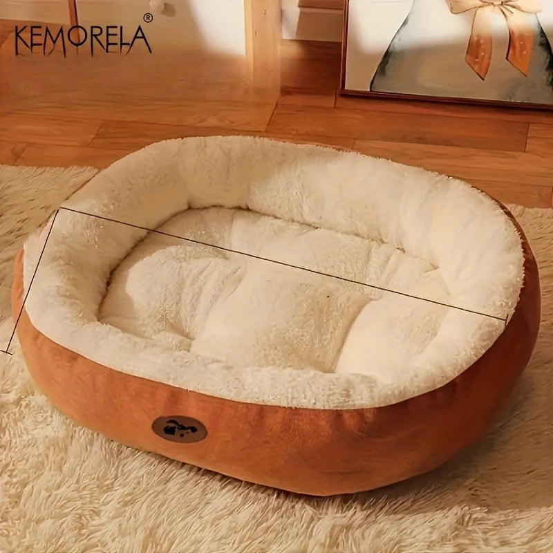 Cozy Oval Snuggle Pet Bed, Plush & Thickened Cat Bed Warm and Secure Bed for Cats and Small Medium Dogs, All Seasons Beauty World Shop