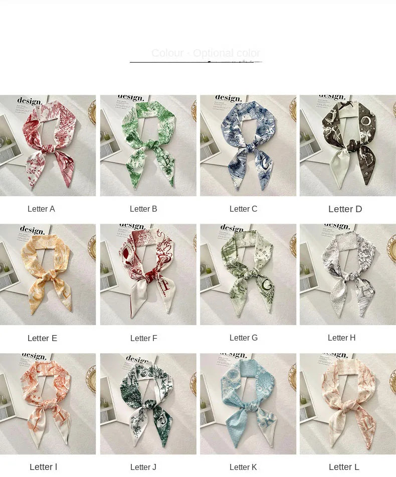 26 Letters Tarot Constellation Bag Scarf Twill Silk Scarves Women New Neckerchief Hair Headbands Beauty World Shop