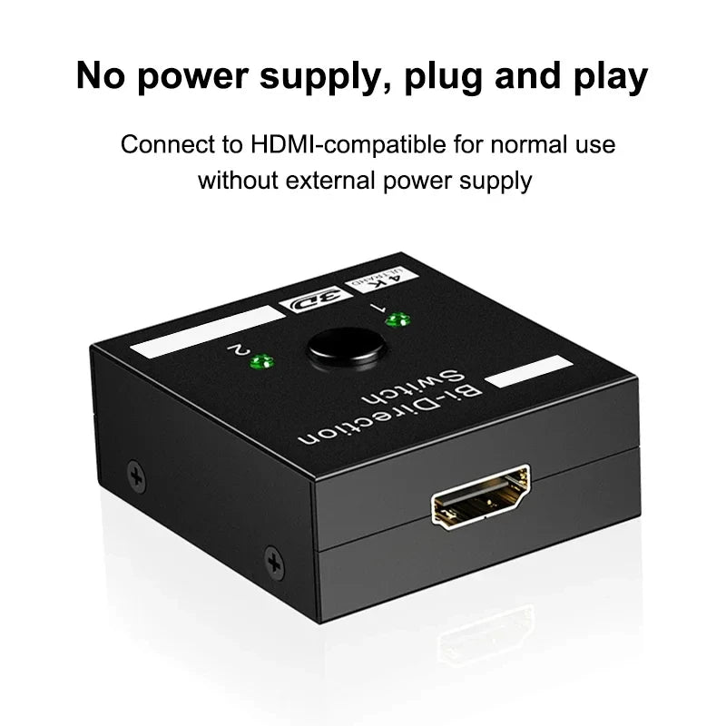 Switch Bi-Direction 2.0 Splitter HDMI-compatible 1x2/2x1 Adapter 2 in 1 out Converter for 4K Switcher PS4 Pro/4/3 TV Box  ﻿ Beauty World Shop
